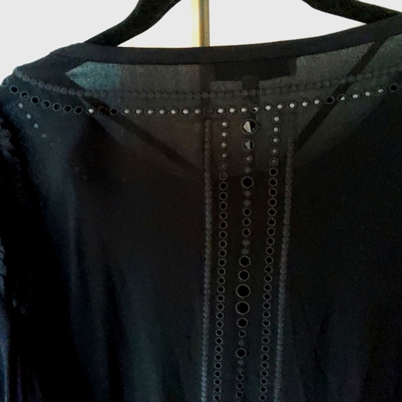 IRO💥New💥Black Long-sleeve Dress with Eyelet Detail - Picture 10 of 12